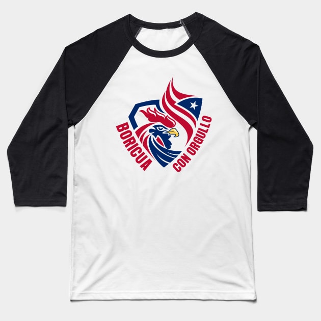 Boricua con orgullo 3 Baseball T-Shirt by Rebirth Designs
